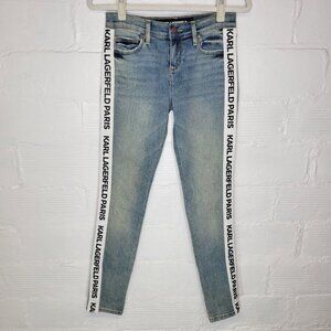 Karl Lagerfeld Women's Size 2 Jeans Skinny Logo Side Seam